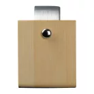 Bambusz asztali írószertartó analóg órával