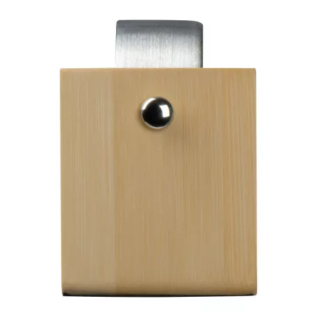 Bambusz asztali írószertartó analóg órával