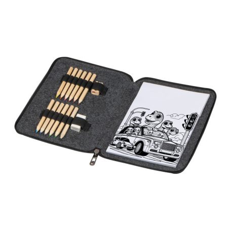 Rajzkészlet filc tartóban