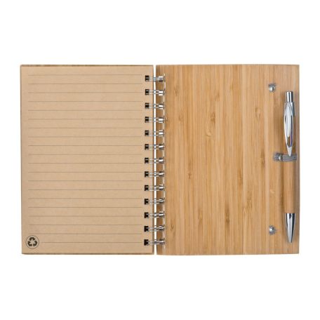 A5 bambusz borítós, újrahasznosított jegyzetfüzet 