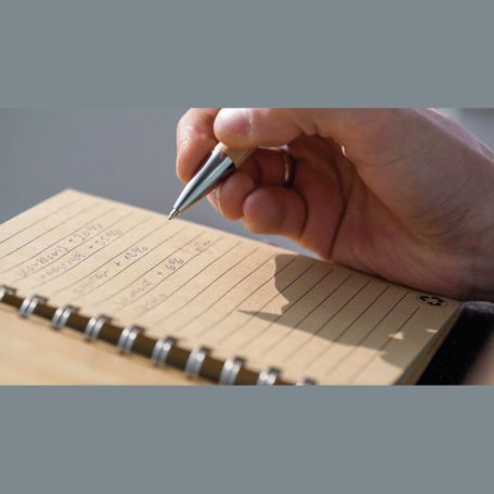 A5 bambusz borítós, újrahasznosított jegyzetfüzet 