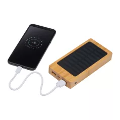 Napelemes powerbank bambuszból, 8000 mAh