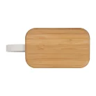 Bluetooth fülhallgató bambusz dobozban