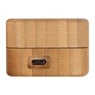 Bluetooth fülhallgató bambusz dobozban