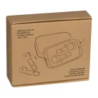 Bluetooth fülhallgató bambusz dobozban