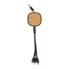 4 az 1-ben USB töltőkábel, bambusz betéttel