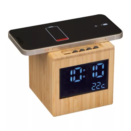 Bambusz hangszóró és vezetéknélküli töltő