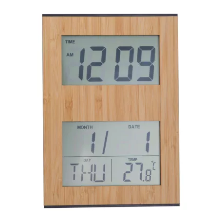 Bambusz asztali óra