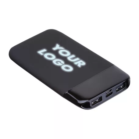 8000 mAh powerbank világító logóval