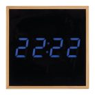 Fa asztali óra kék LED kijelzővel