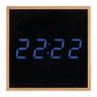 Fa asztali óra kék LED kijelzővel