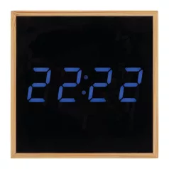 Fa asztali óra kék LED kijelzővel