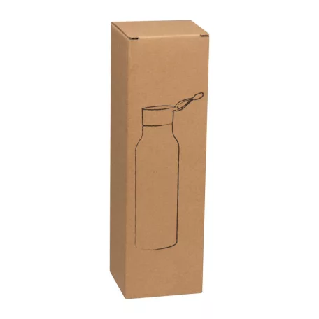 Szilikon fedelű fém ivópalack, 600 ml