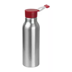 Szilikon fedelű fém ivópalack, 600 ml