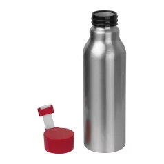 Szilikon fedelű fém ivópalack, 600 ml