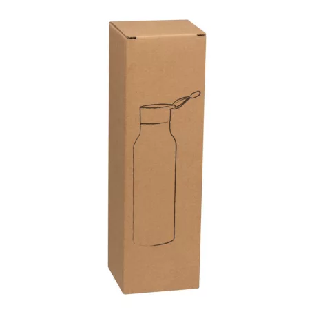 Szilikon fedelű fém ivópalack, 600 ml