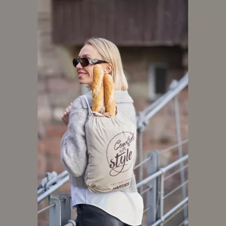 Újrahasznosított pamut tornazsák, 140 g/m²