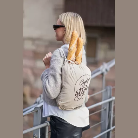 Újrahasznosított pamut tornazsák, 140 g/m²