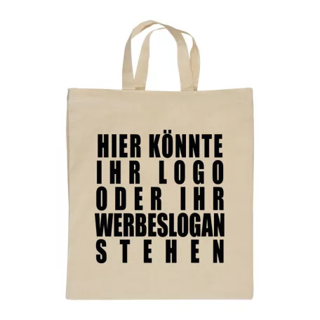 Rövid fülű vászontáska, 140 gr/m²