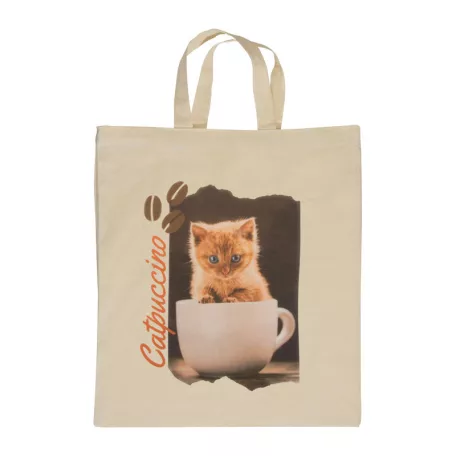 Rövid fülű vászontáska, 140 gr/m²