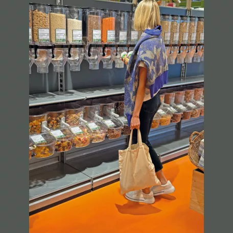 Rövid fülű vászontáska, 140 gr/m²