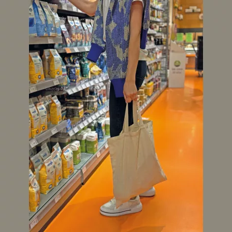 Rövid fülű vászontáska, 140 gr/m²