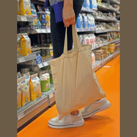 Rövid fülű vászontáska, 140 gr/m²