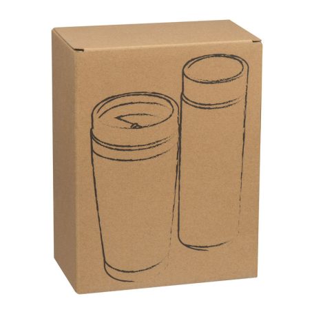 Bambusz termosz és bögre szett, 450+350 ml