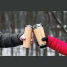 Bambusz termosz és bögre szett, 450+350 ml