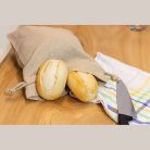 Közepes méretű zsinóros szütyő újrahasznosított pa