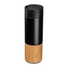 Vákuumszigetelt termosz bambusz talppal, 500 ml