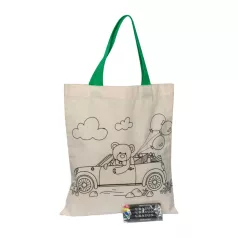 Kifestős vászontáska zsírkrétákkal, 120 g/m²