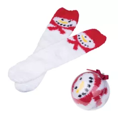 Karácsonyi zokni díszgömbben