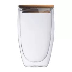 Duplafalú üveg pohár, 500 ml