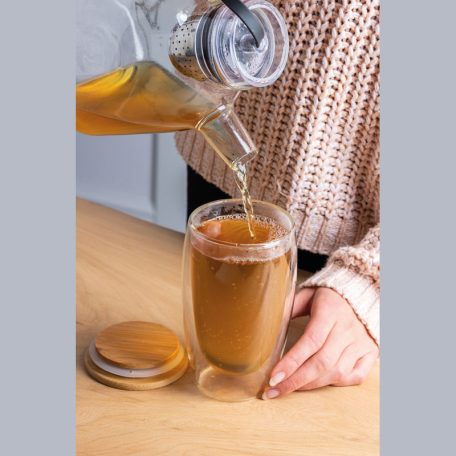 Duplafalú üveg pohár, 500 ml