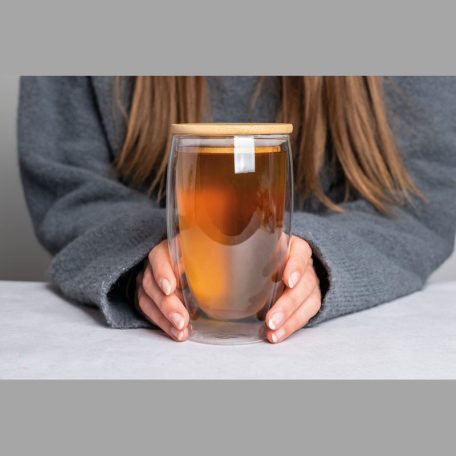 Duplafalú üveg pohár, 500 ml