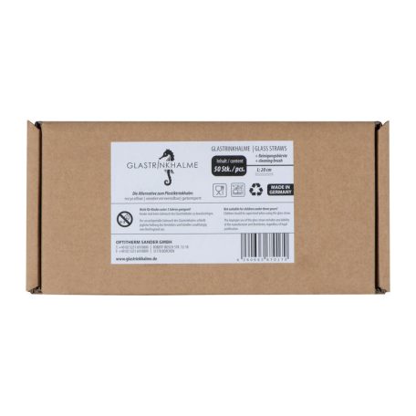 Törhetetlen üveg szívószál, 20 cm