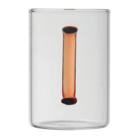 Üveg bögre színes füllel, 250 ml