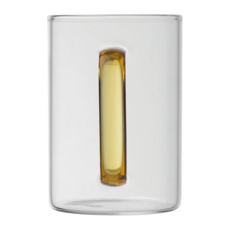 Üveg bögre színes füllel, 250 ml