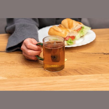 Üveg bögre színes füllel, 250 ml