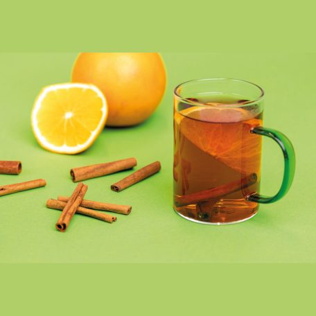 Üveg bögre színes füllel, 250 ml