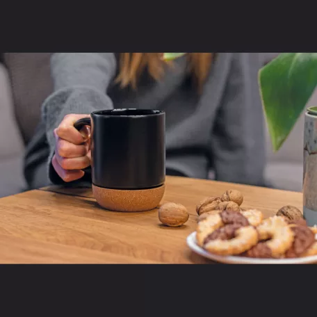 Kerámia bögre parafa aljjal, 350 ml