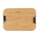 Rozsdamentes acélból készült uzsonnás doboz bambus