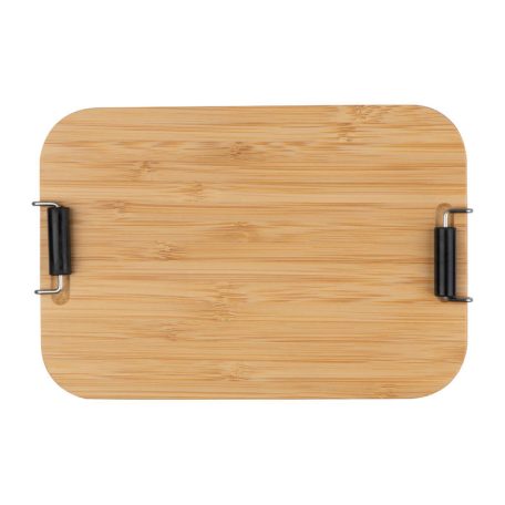 Rozsdamentes acélból készült uzsonnás doboz bambus