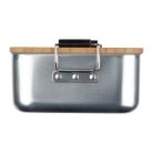 Rozsdamentes acélból készült uzsonnás doboz bambus