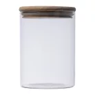 Boroszilikát üvegedény fenyőfa tetővel, 700 ml