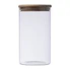 Boroszilikát üvegedény fenyőfa tetővel, 1000 ml