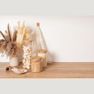 Boroszilikát üvegedény fenyőfa tetővel, 1000 ml