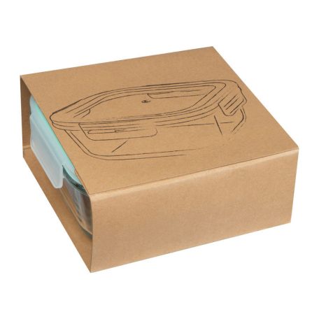 Üveg ételhordó műanyag fedővel, 750 ml