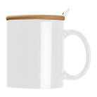 Kerámia bögre kanállal és bambusz tetővel, 300 ml